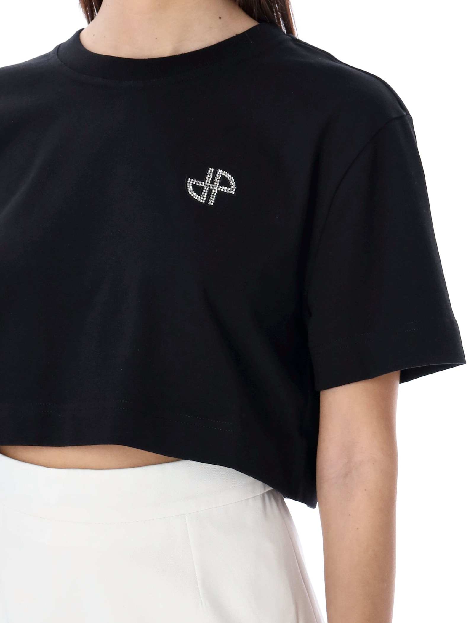 Shop Patou Crystal Logo T-shirt In Black