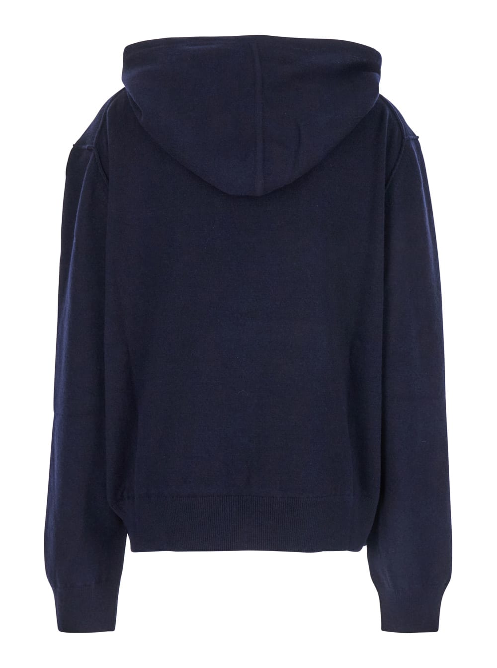 Shop Maison Margiela Blue Hoodie In Wool Woman