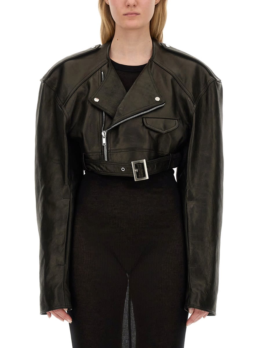 Shop Rick Owens Biker Jacket In Black