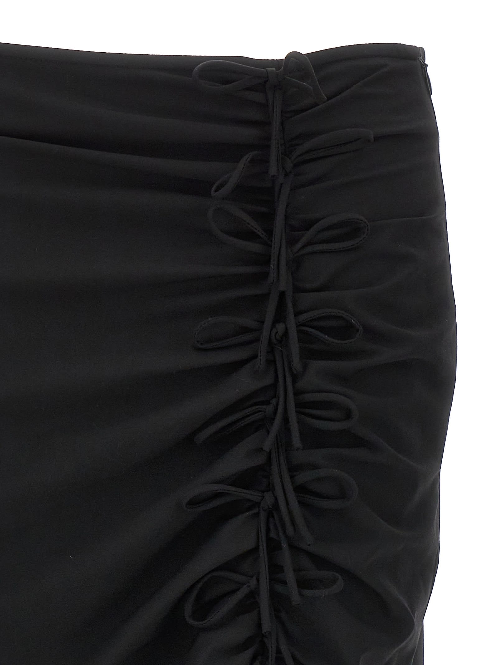 Ganni Drapey Melange Midi Skirt In Black