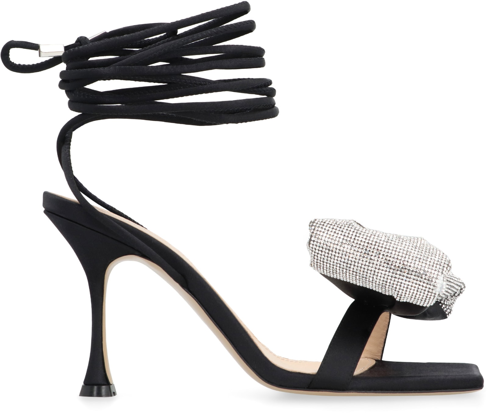 Shop Mach &amp; Mach Nicole Bow Detail Sandals In Black