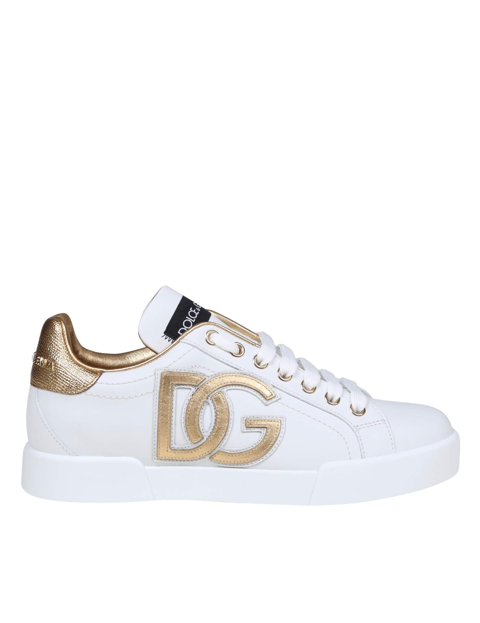 Dolce & Gabbana Portofino Sneakers In White Leather