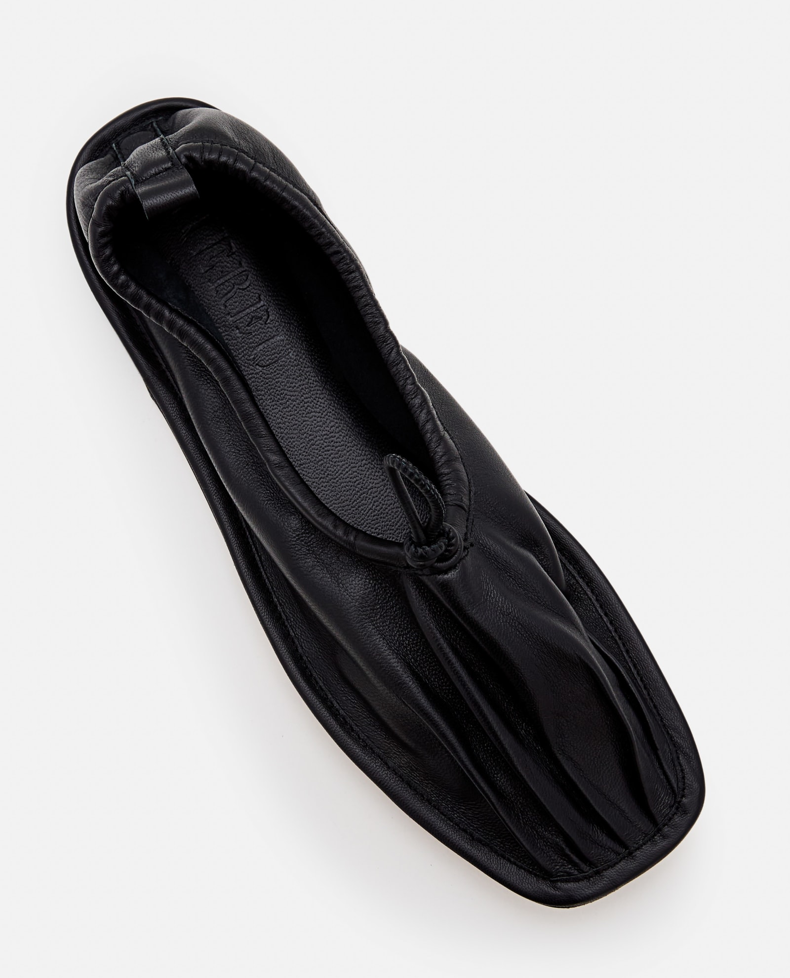 Shop Hereu Puntera Soft Leather Ballet Flats In Black
