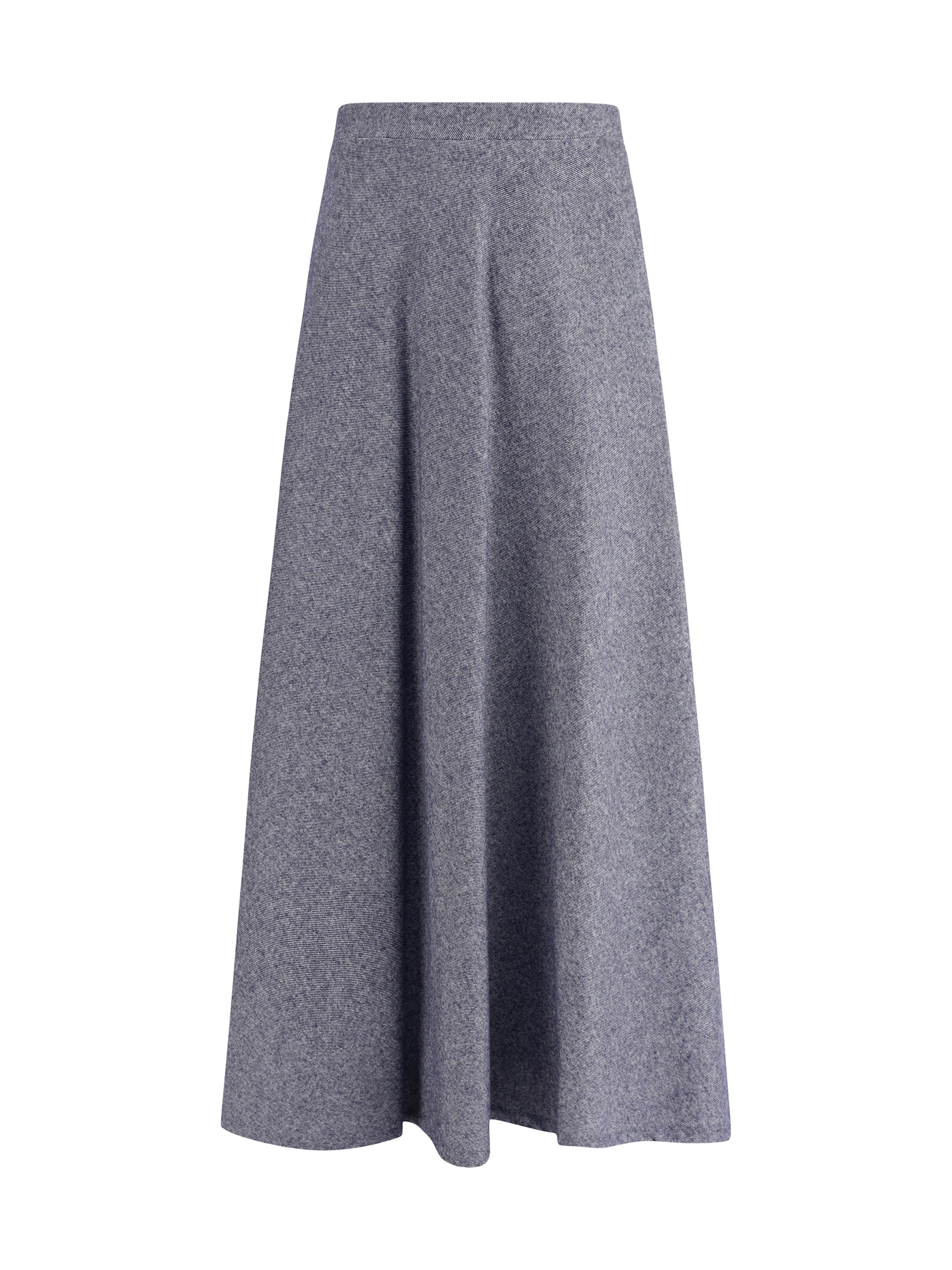 Sara Roka A-line Denim Midi Skirt In Gray