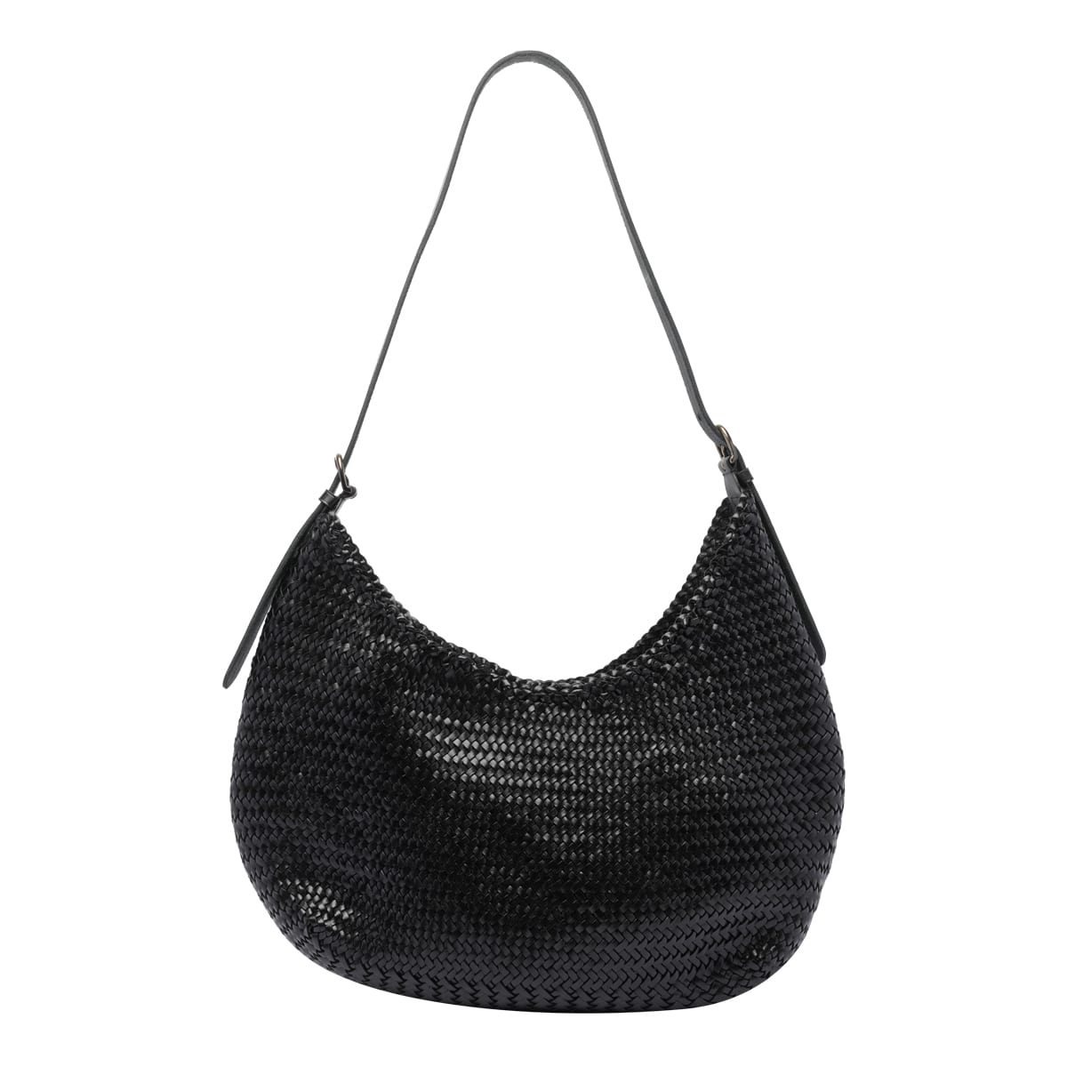 Dragon Diffusion Leather Slouchy Shoulder Bag With Woven Texture