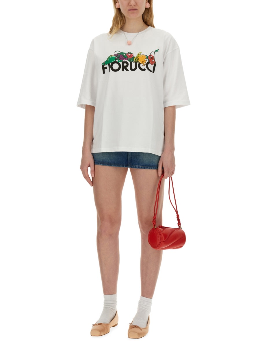 Shop Fiorucci Fruit Print T-shirt In Bianco