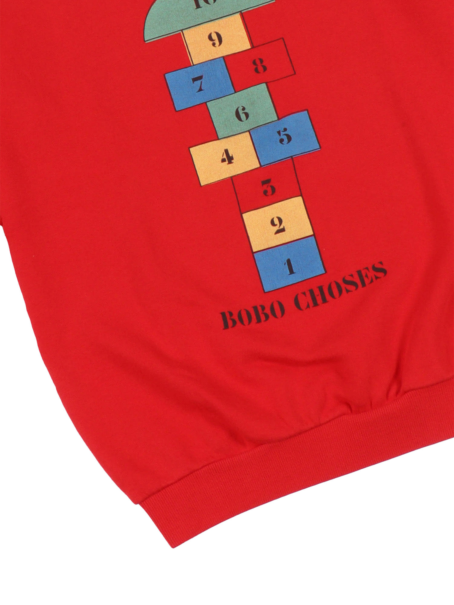 Bobo Choses Red Sweatshirt For Kids With Bell Game In Red