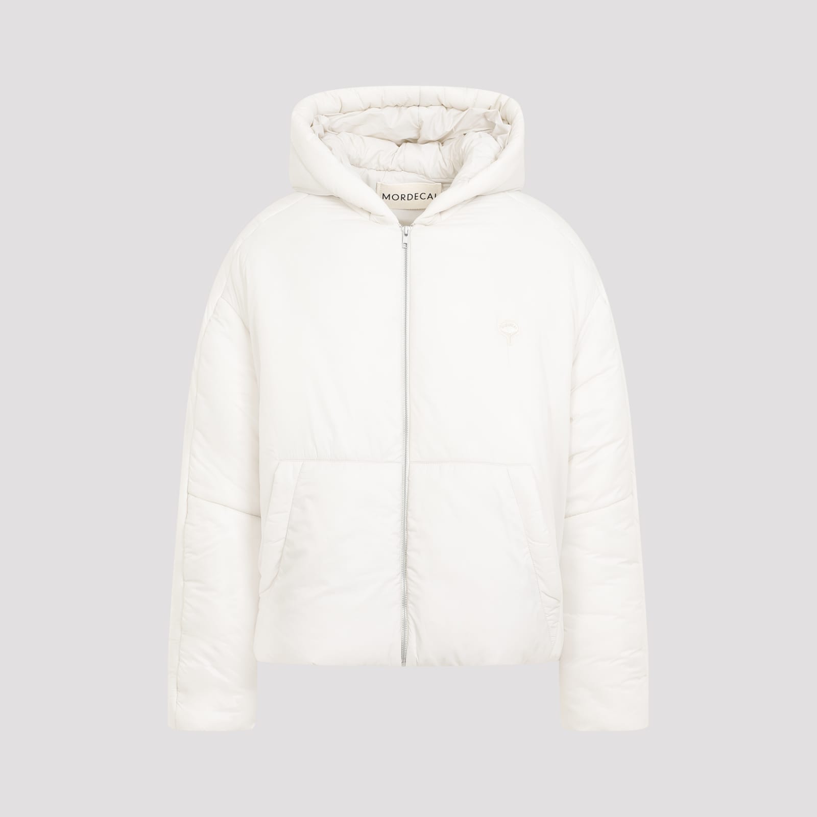 Shop Mordecai Padded Hooded Nylon Jacket In Ivory