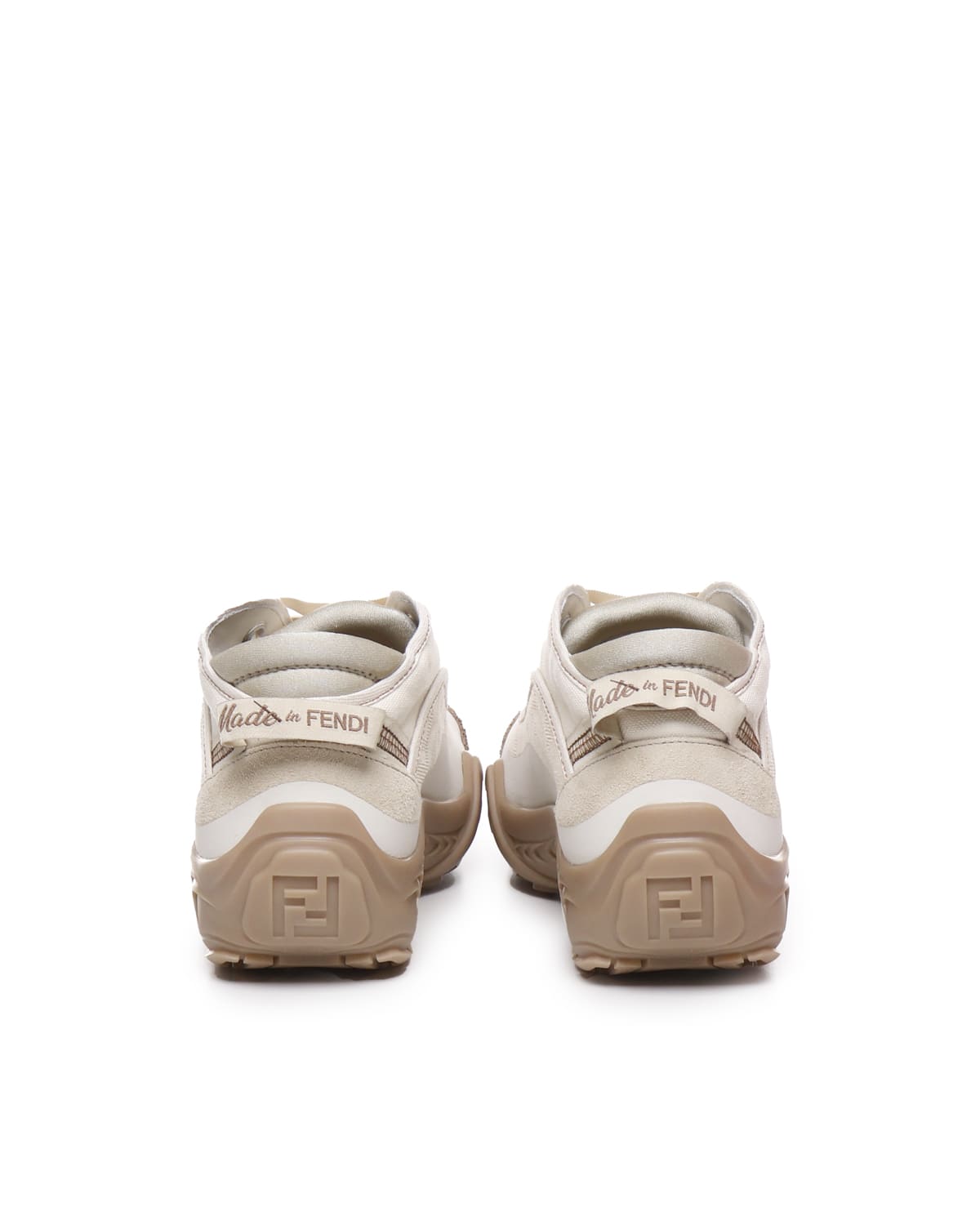 Shop Fendi Lab Sneakers In White