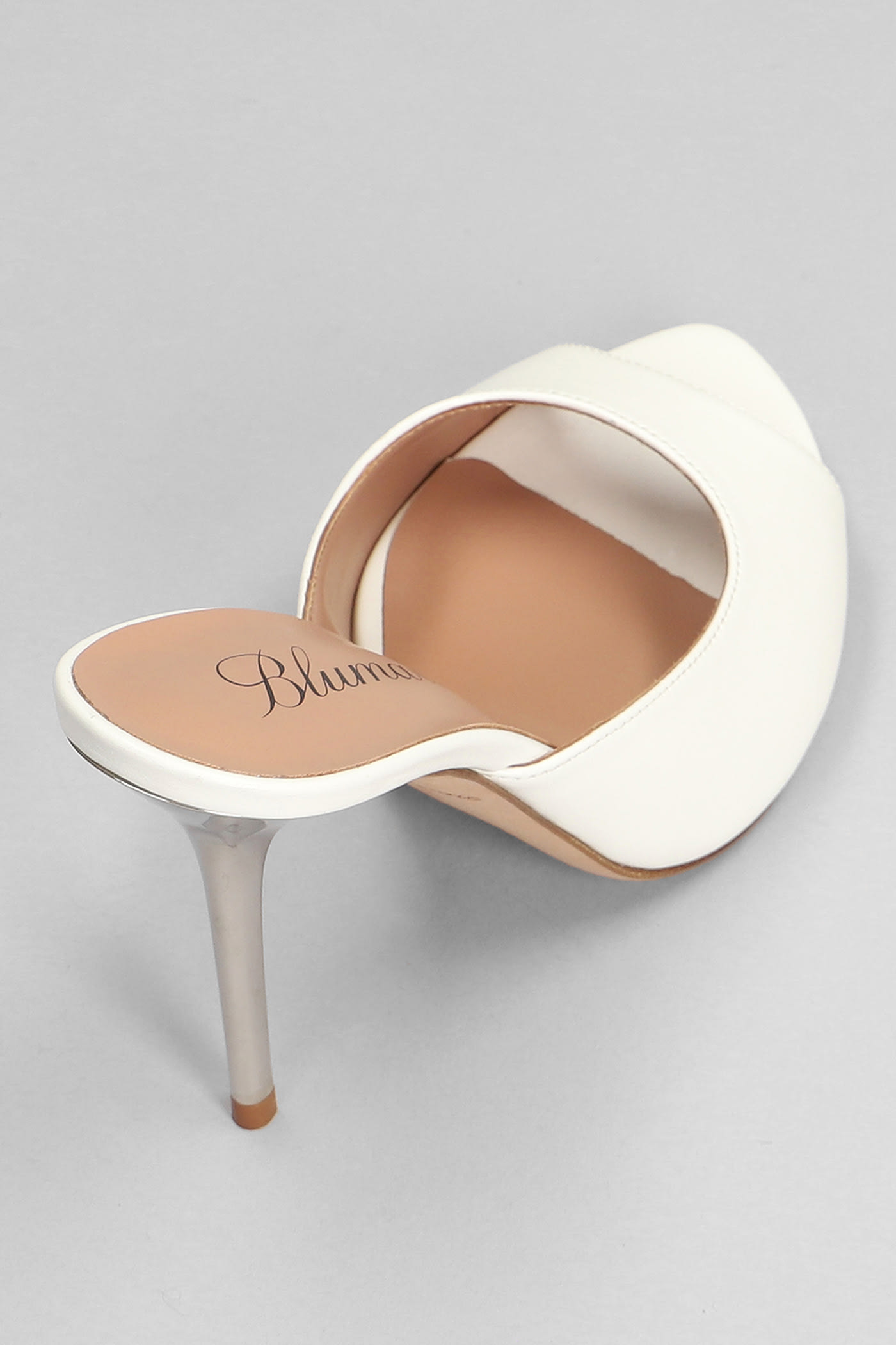 Shop Blumarine Calipso Slipper-mule In White Leather