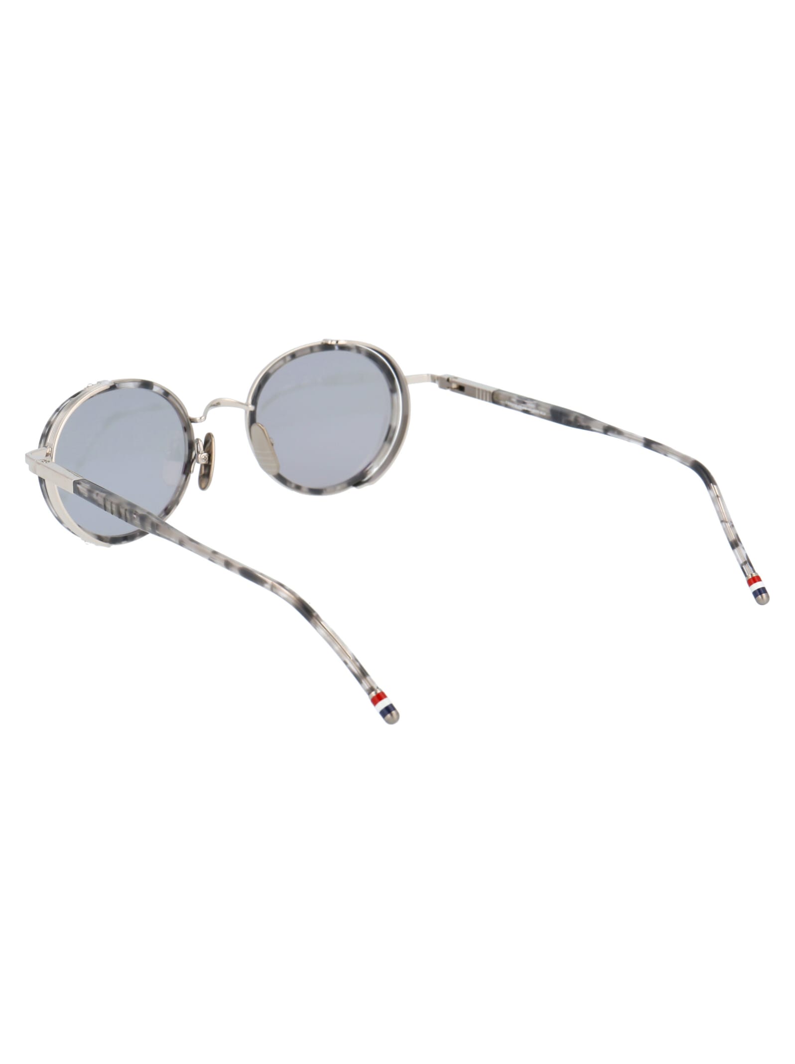 Shop Thom Browne Tb-813 Sunglasses In Grey Tortoise - Silver W/ Medium Grey - Silver Flash - Ar