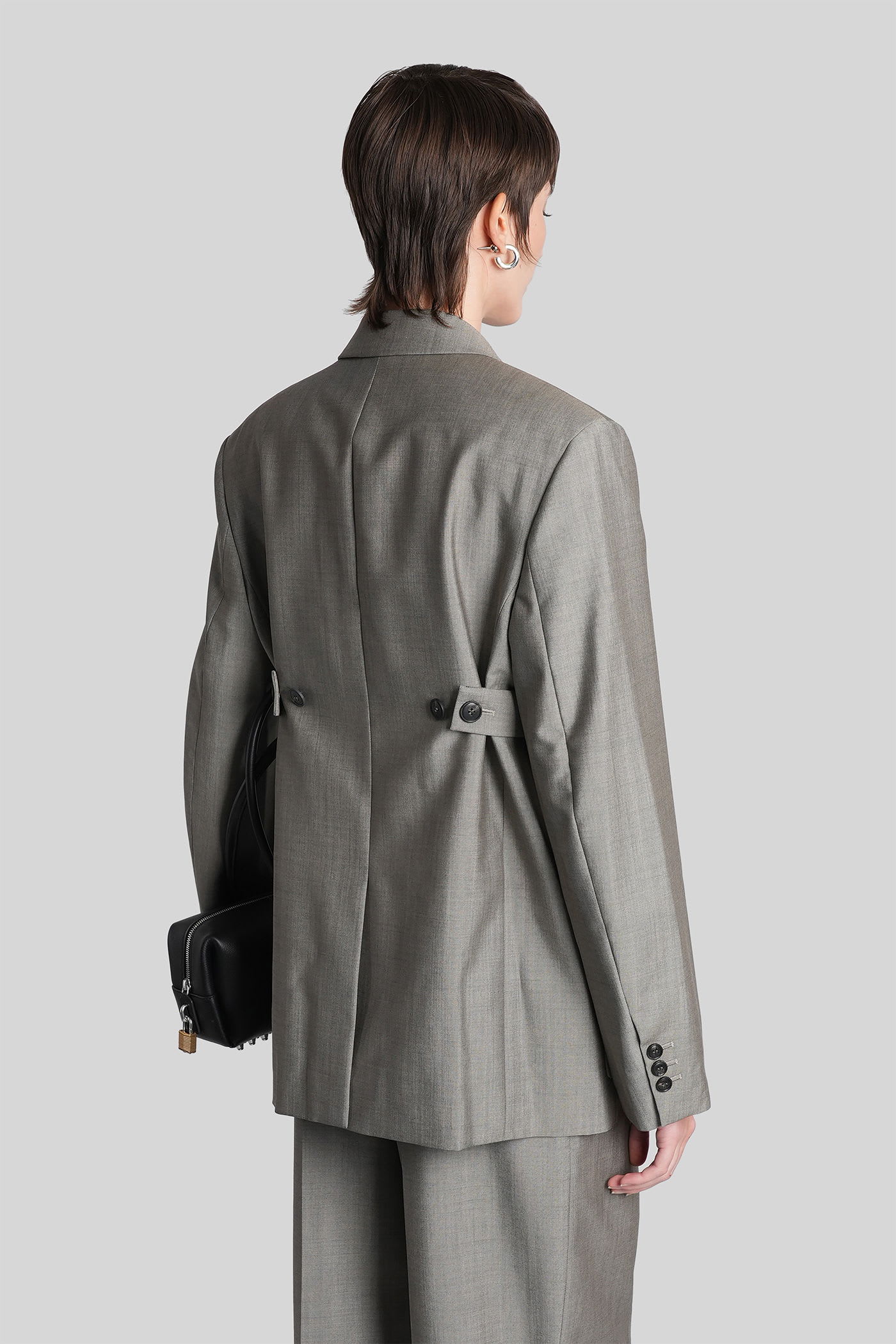 Alexander Wang Blazer In Grey Wool In Gray