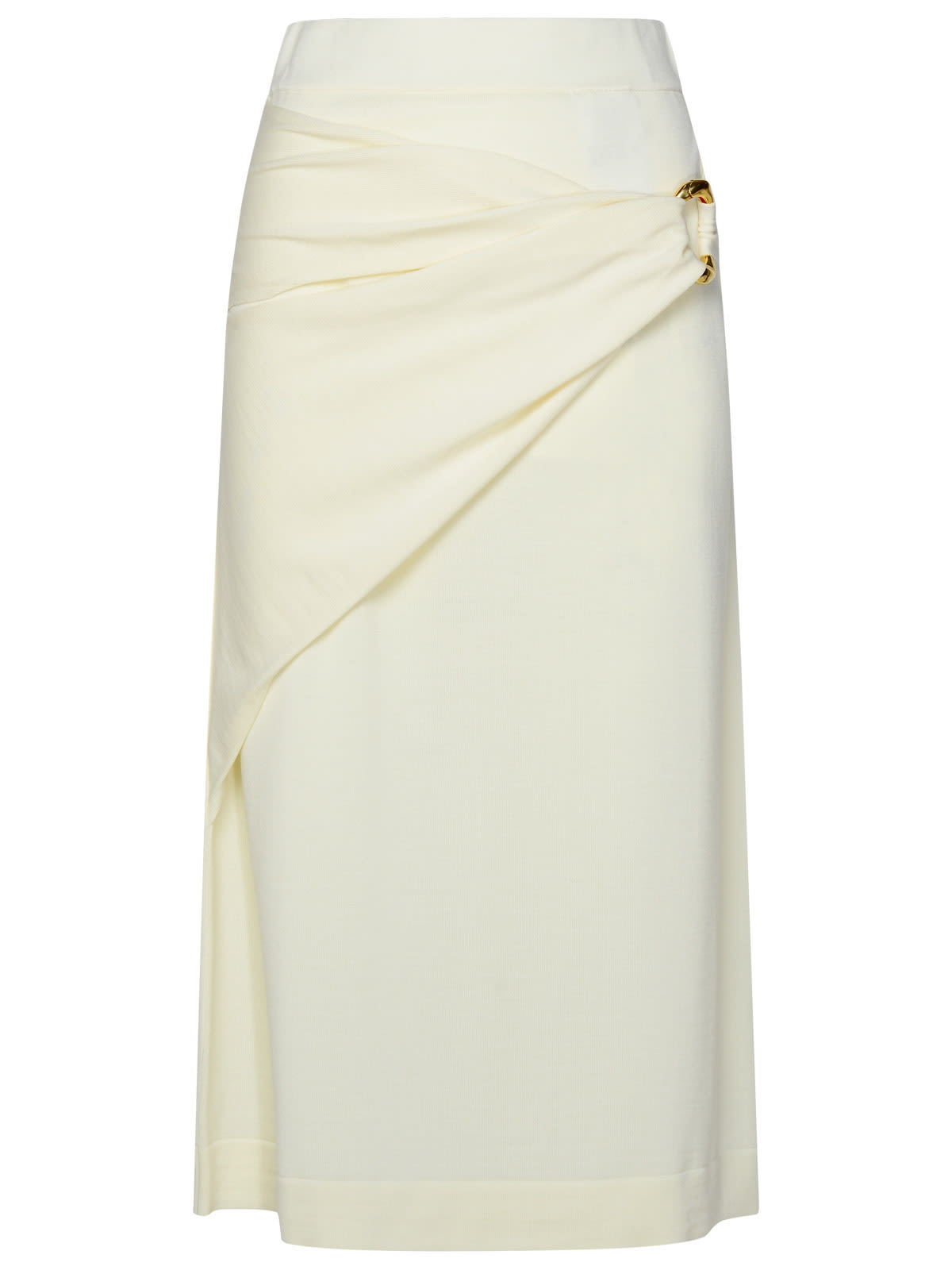 Shop Jil Sander Cream Virgin Wool Skirt In White