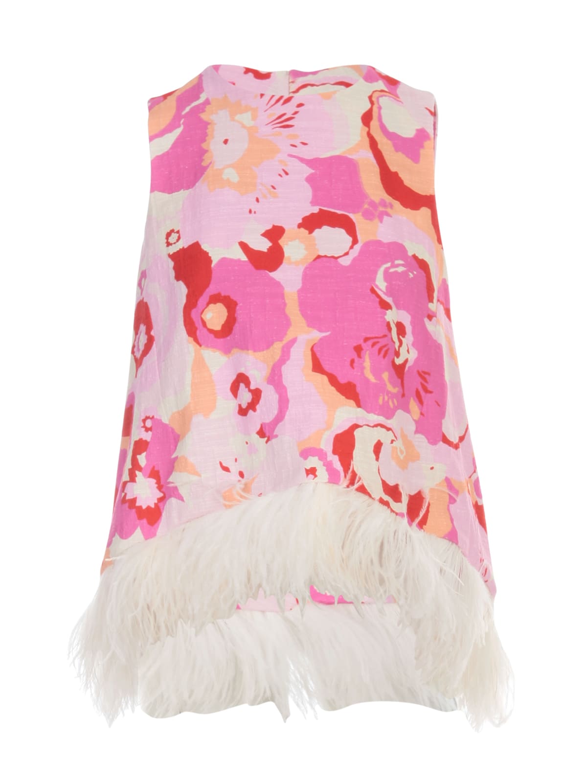 LA DOUBLEJ LA SCALA SLEEVELESS TOP,TOP0013.PEO0002 PINK PEONIA