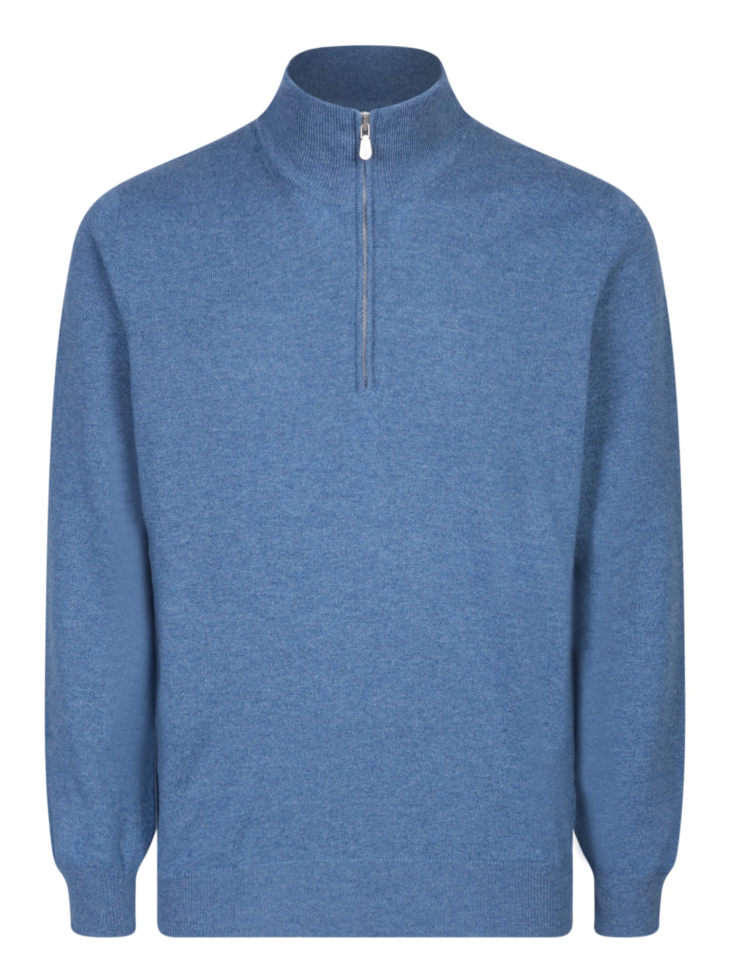 Shop Brunello Cucinelli Light Blue Cashmere Sweater