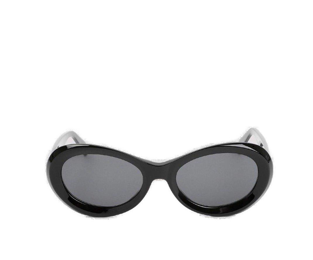 Shop Totême Oval Frame Sunglasses In Black