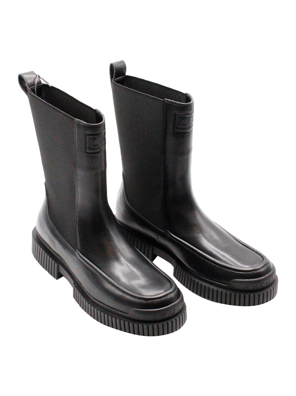 Shop Armani Exchange Boots In Black