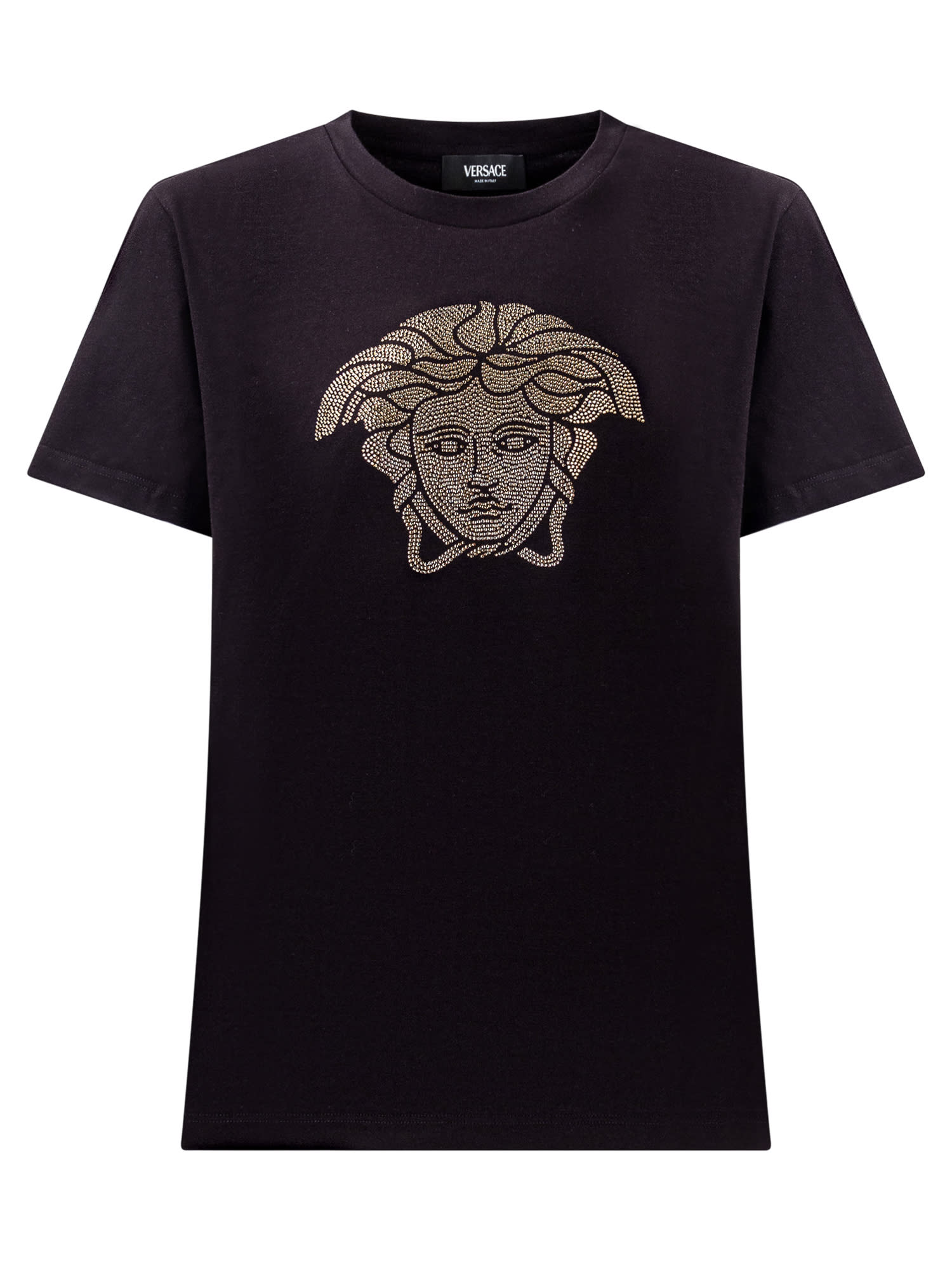 Shop Versace Medusa T-shirt In Nero-oro