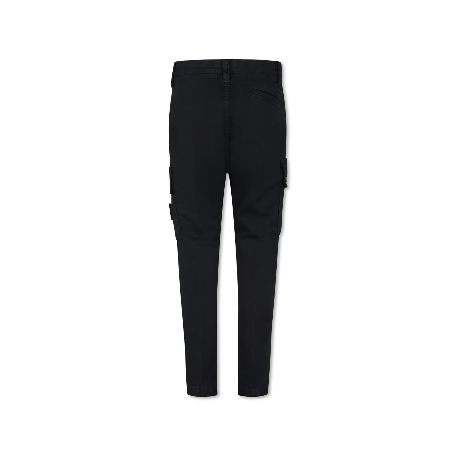 Stone Island Blue Trousers For Boy With Compass In Blue