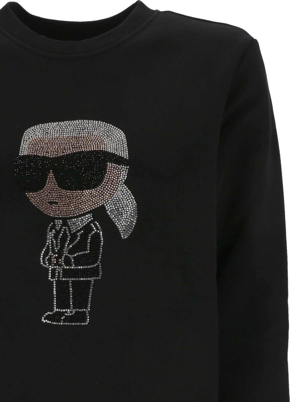 Shop Karl Lagerfeld Embellished Crewneck Sweatshirt In Black