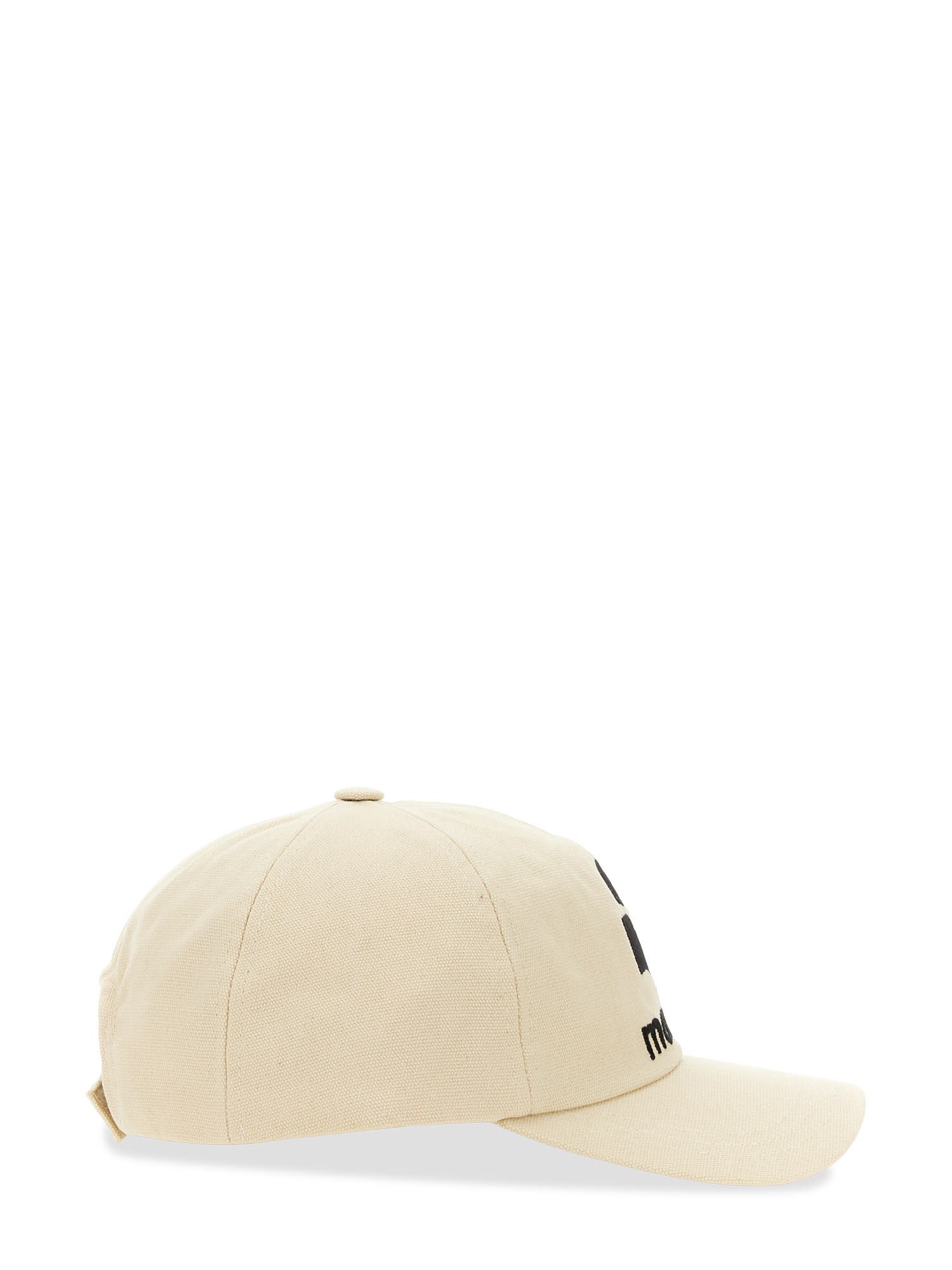 Shop Isabel Marant Baseball Hat With Logo In Ecru/black