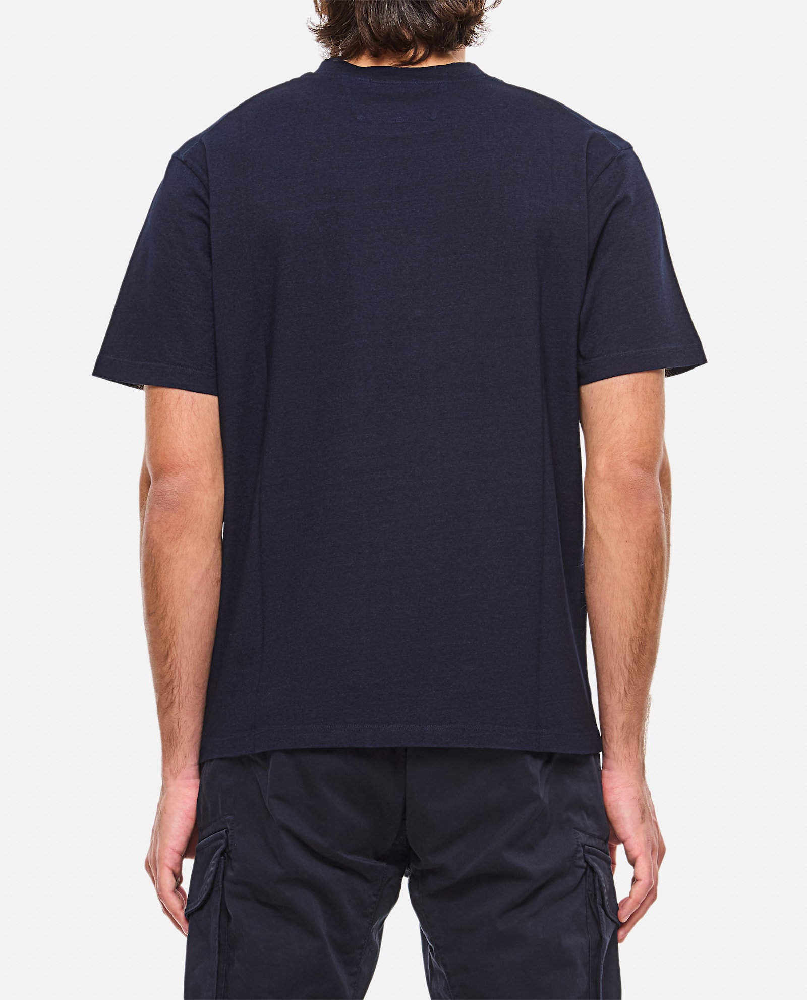 C.p. Company Indigo Jersey Logo T-shirt In Blue | ModeSens
