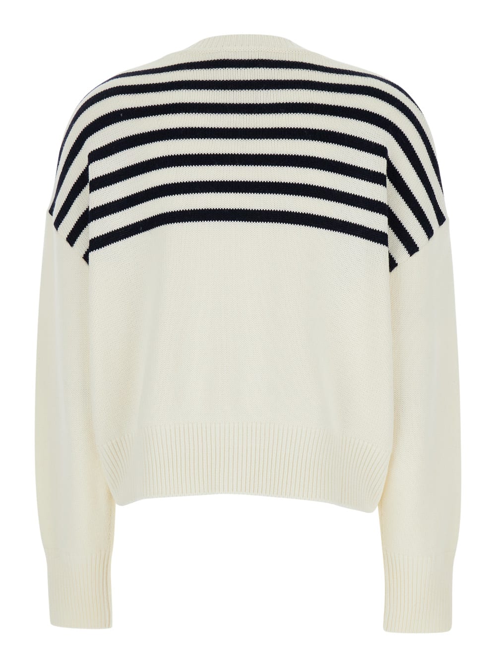 Shop Givenchy White Striped Sweater With 4g Logo In Cotton Blend Woman In Multicolor