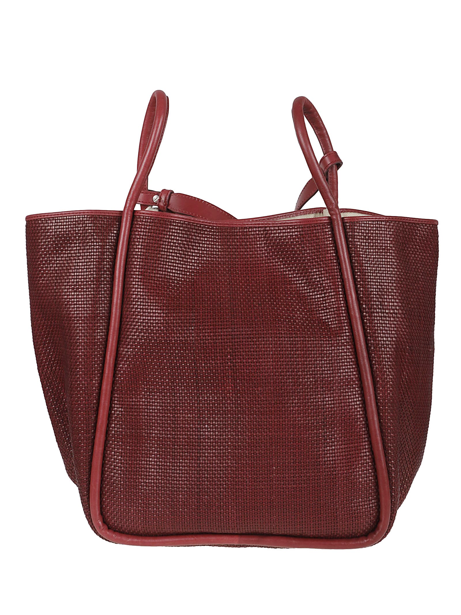 Dragon Diffusion Ana Woven Calfskin Tote Bag In Burgundy
