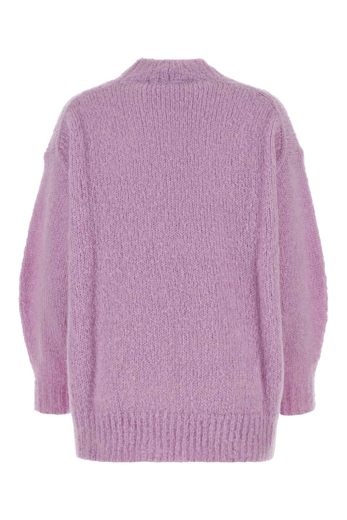 Shop Isabel Marant Lilac Mohair Blend Idol Oversize Sweater
