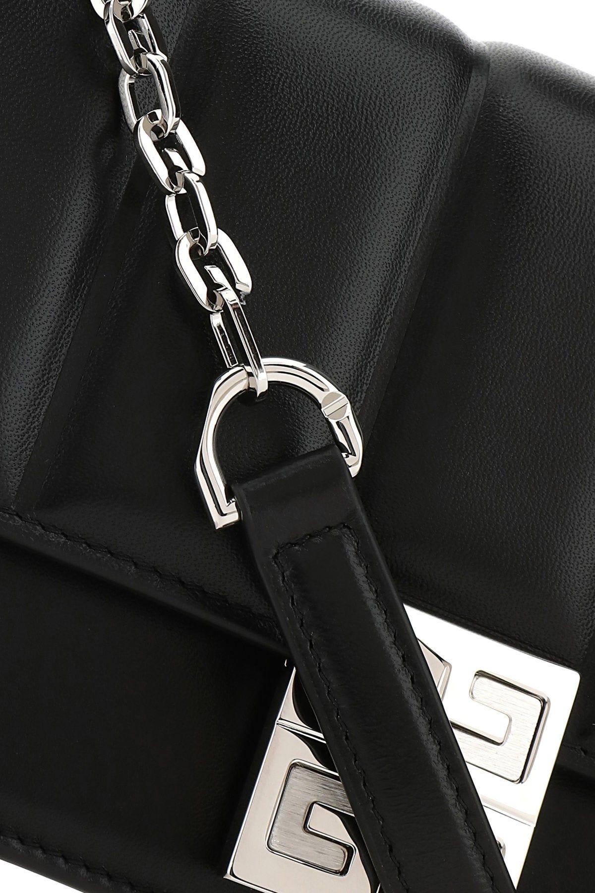 Shop Givenchy Black Leather Medium 4g Crossbody Bag
