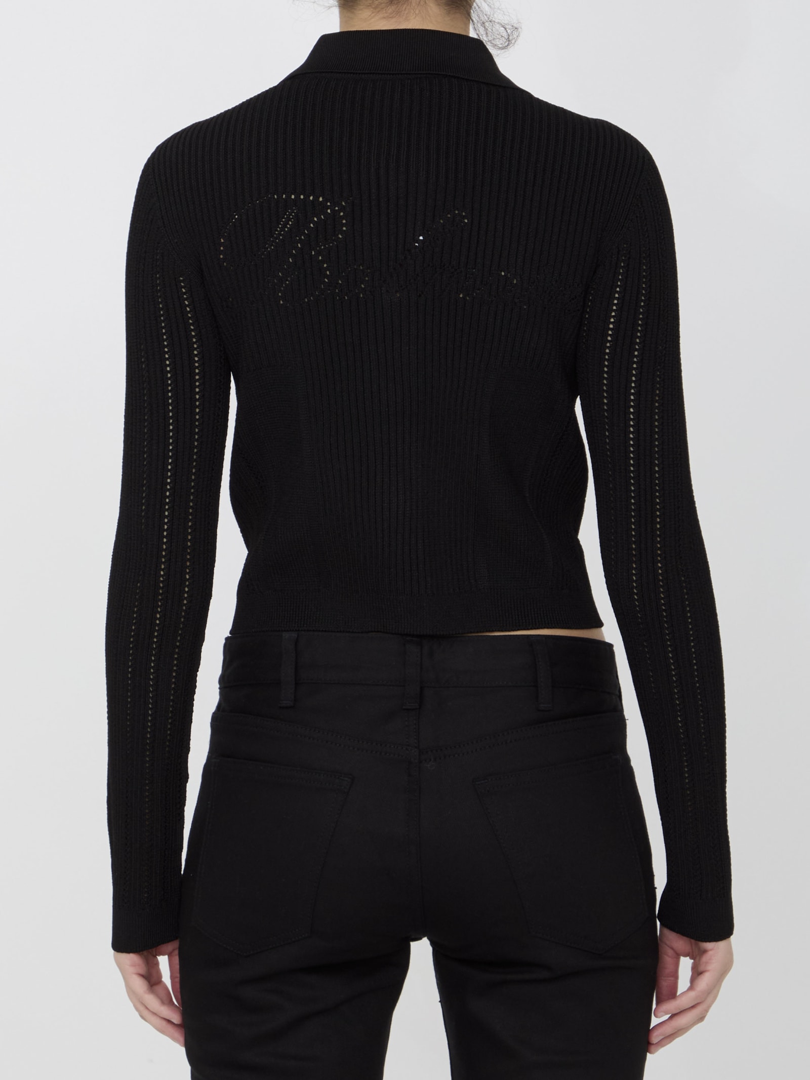 Shop Balmain Knit Buttoned Cardigan In Black
