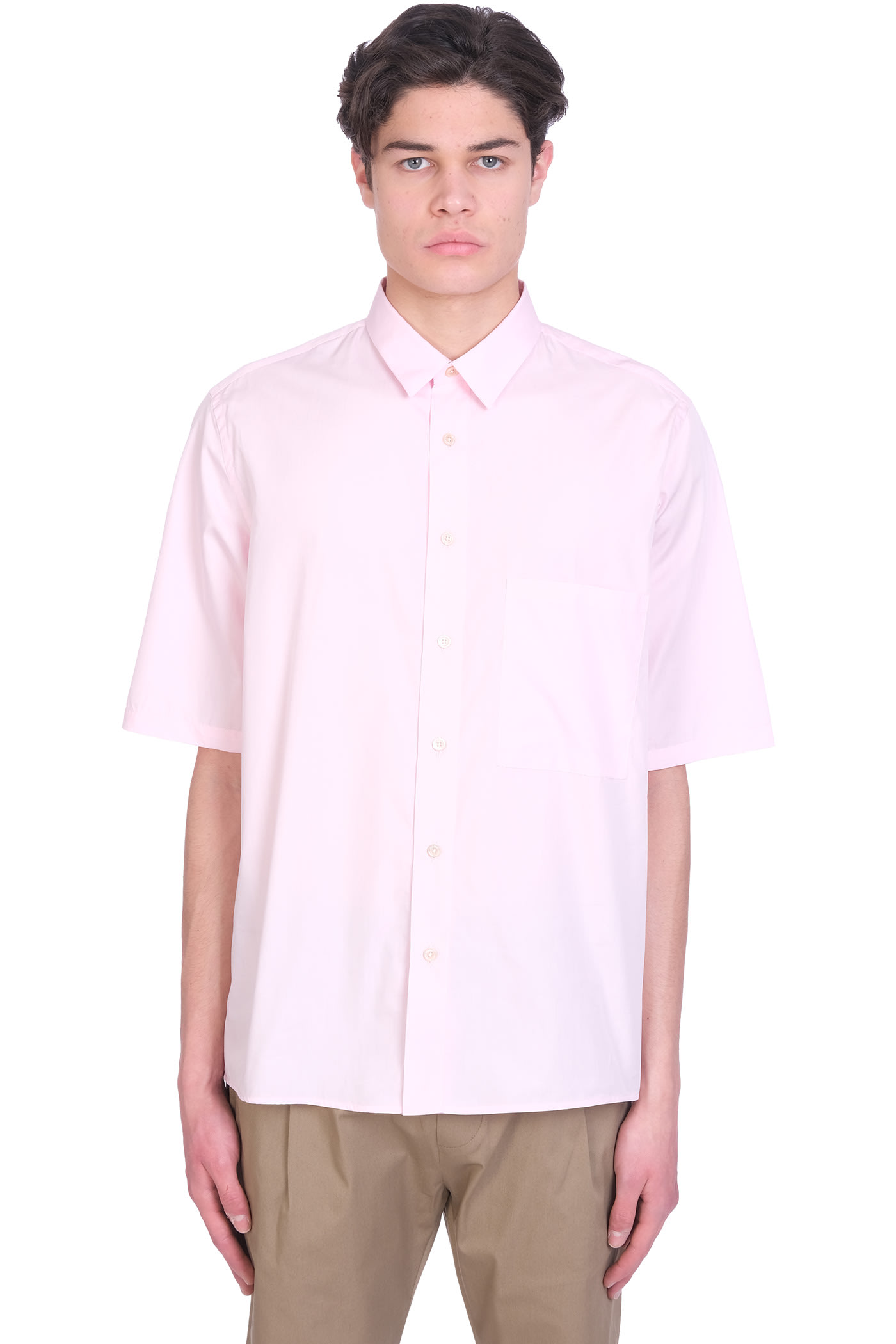 Low Brand Shirt In Rose-pink Cotton