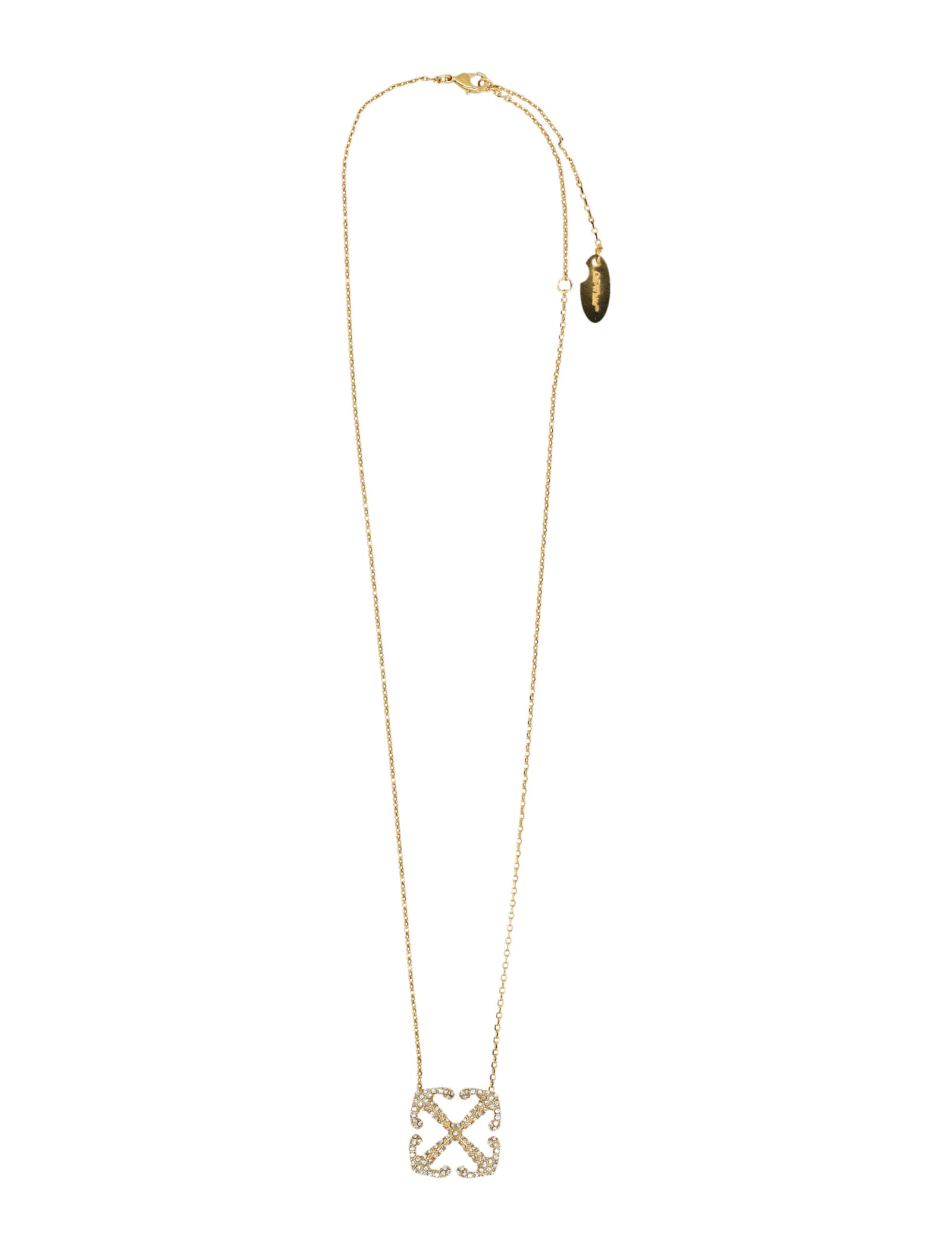 Off-white Arrow Pave Pendant Necklace Gold No Co In Oro