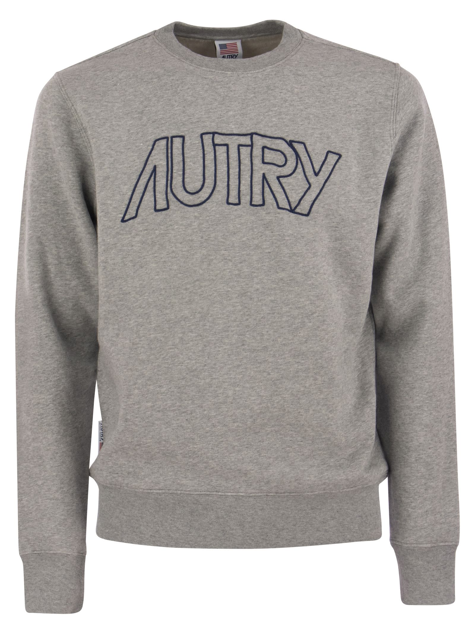 Shop Autry Round-neck Sweatshirt With Logo In Grey