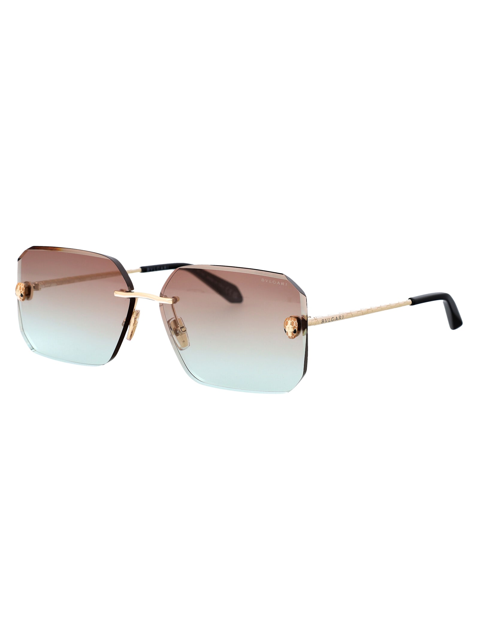 Shop Bulgari Serpenti Sunglasses In 33f Gold/other / Gradient Brown