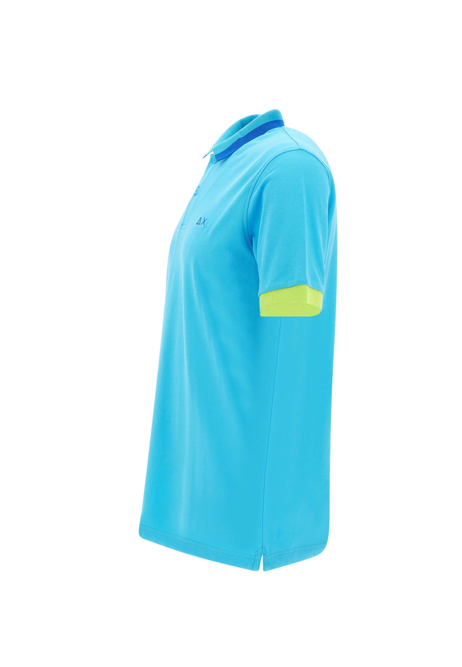 Shop Sun 68 Big Stripe Cotton Polo Shirt In Light Blue