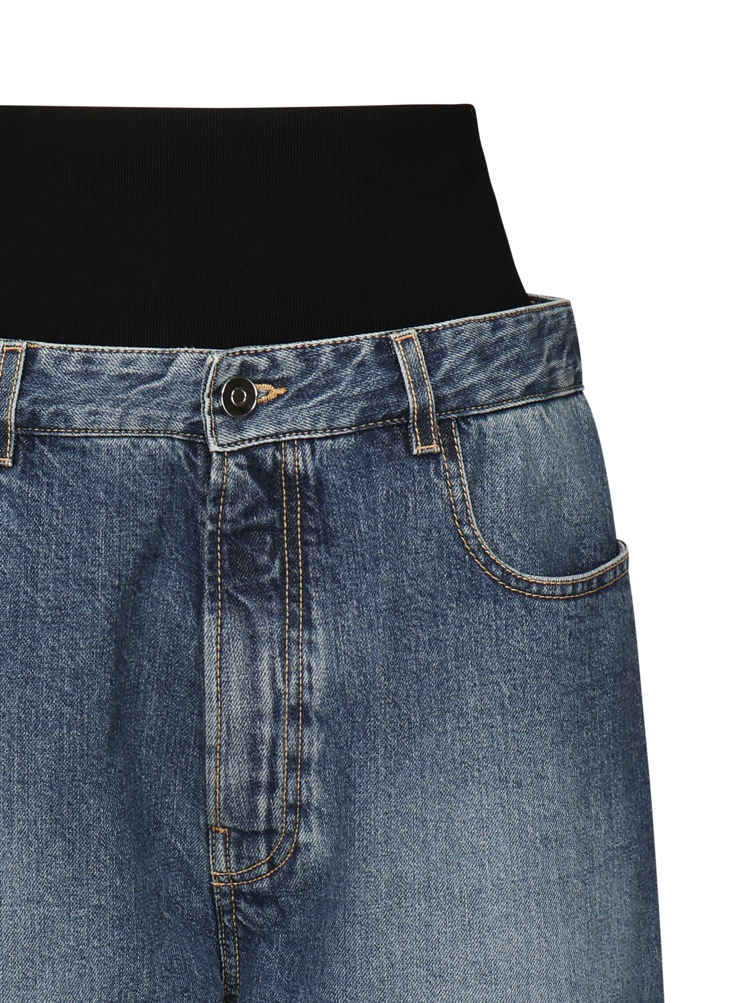 Alaïa Blue Cotton Denim Jeans In Blue