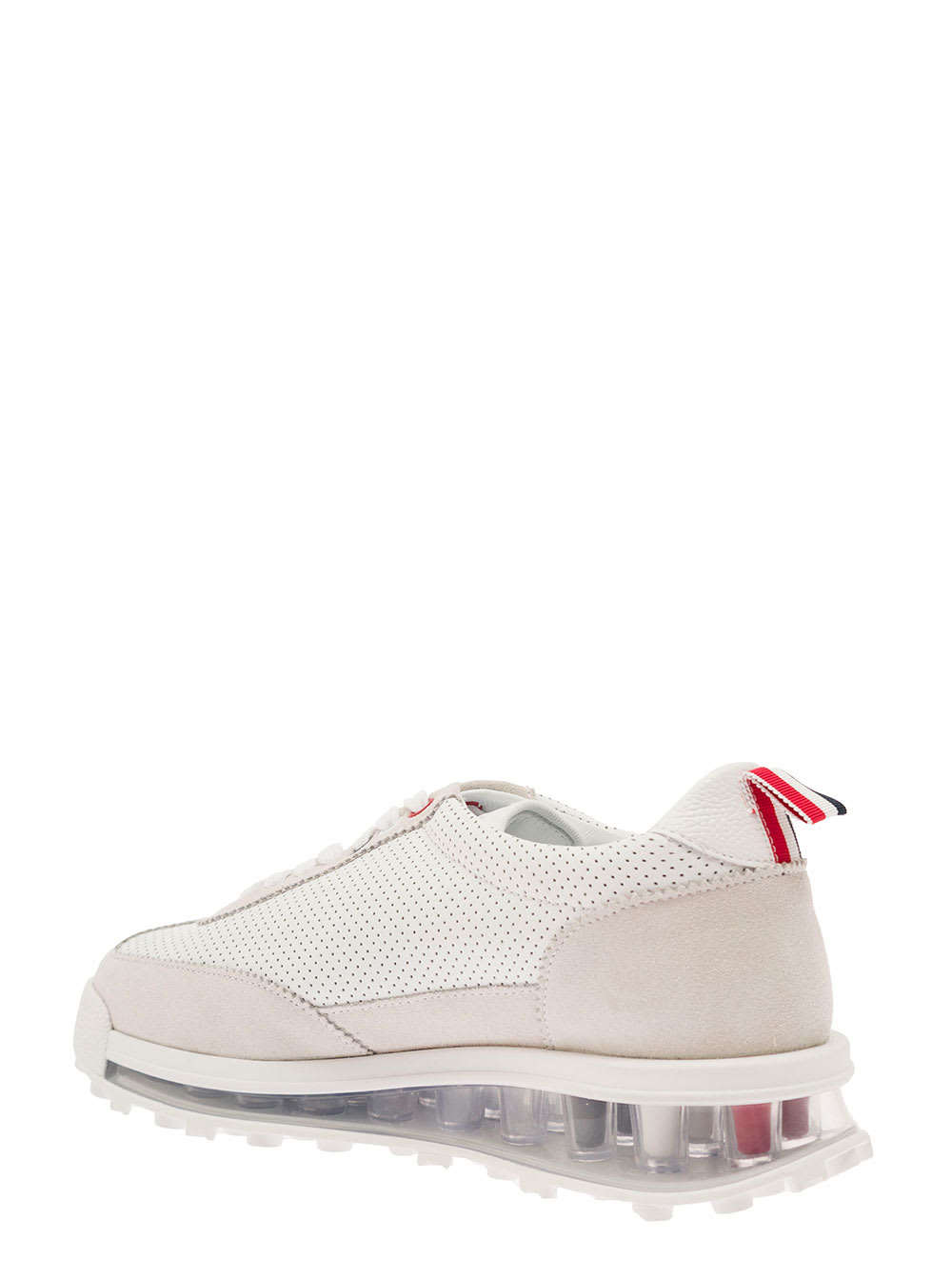 Shop Thom Browne Low Top Tech Sneakers In White Leather Woman