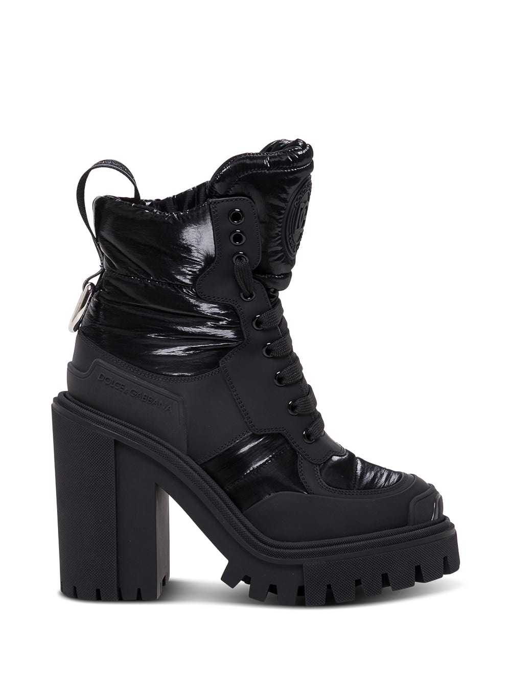 Dolce & Gabbana Black Leather And Nylon Trekking Boots
