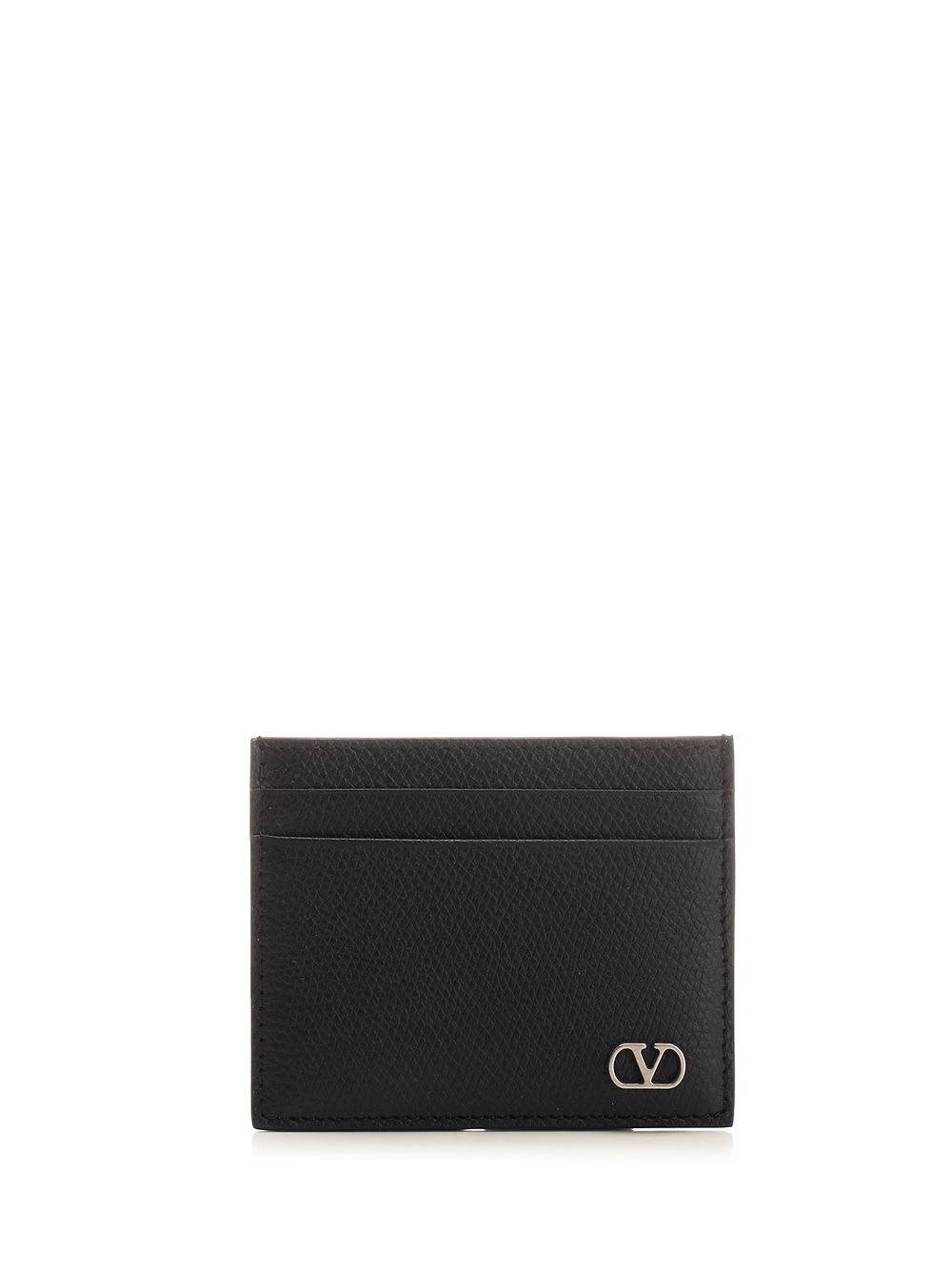 Valentino Garavani Vlogo Signature Black Calfskin Cardholder