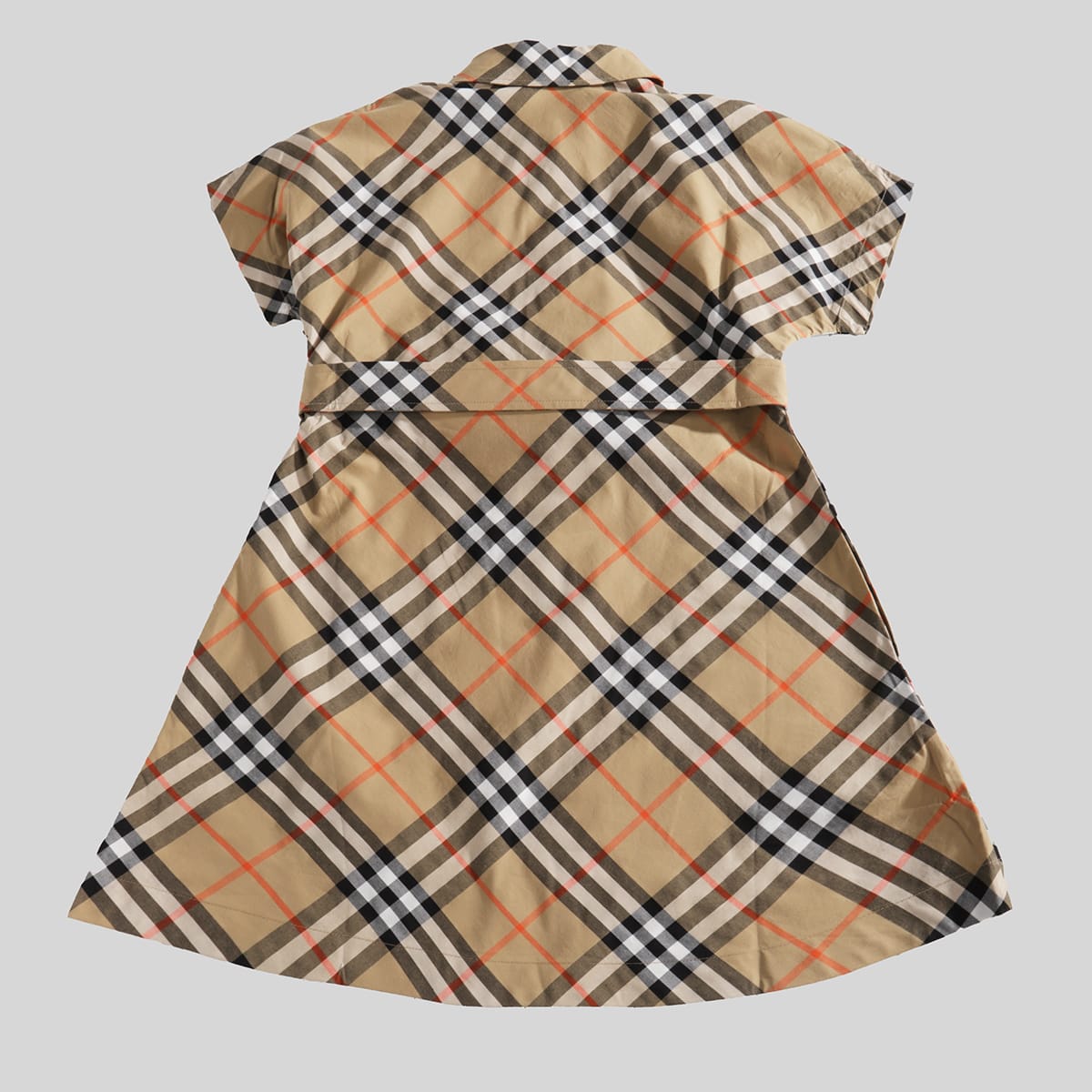 Burberry Girls Sand Ip Check Kids Giulietta Checked Cotton-poplin Dress In Sand Ip Check