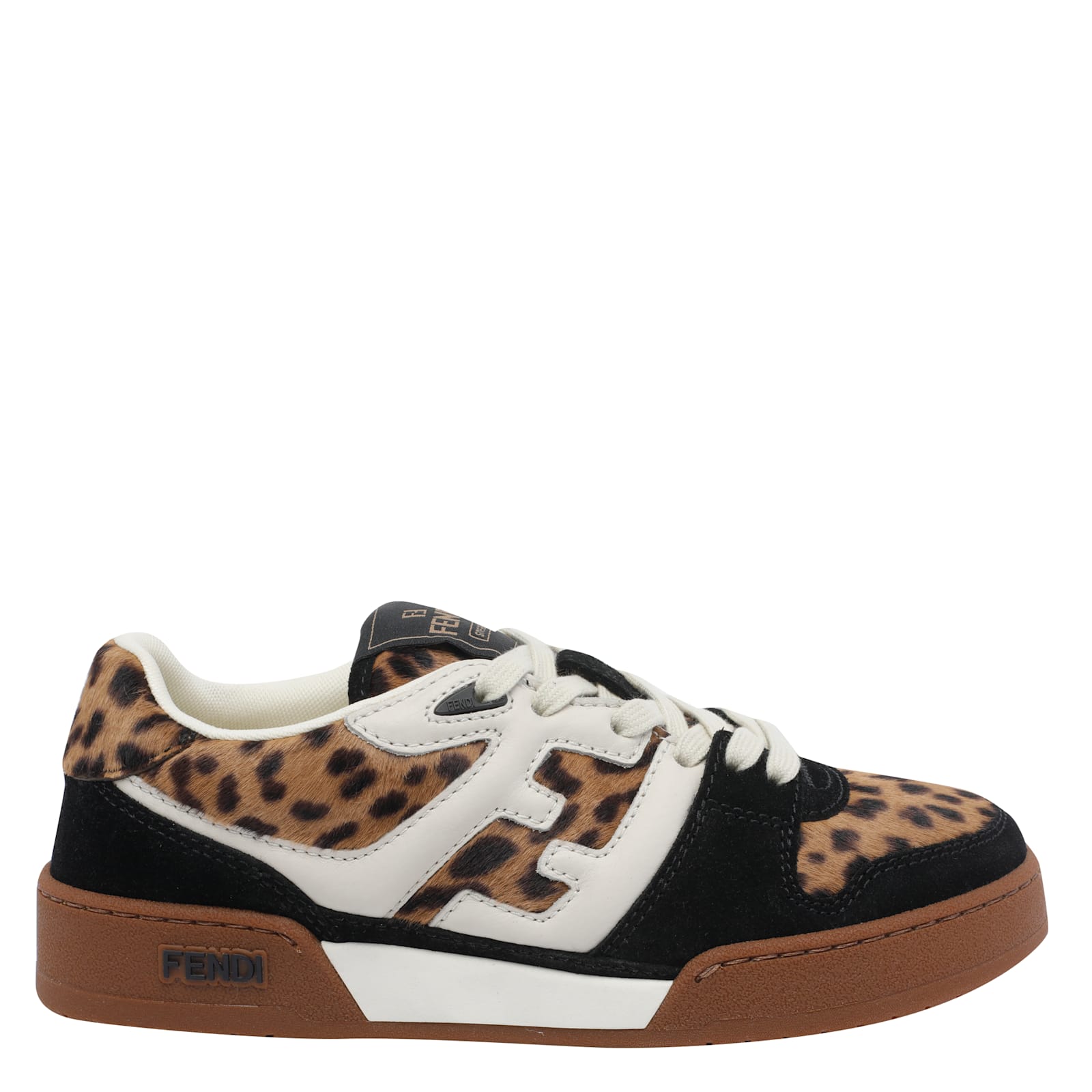 Fendi Low-top Platform In Multicolor Cavallino Calfskin And Suede In Multi