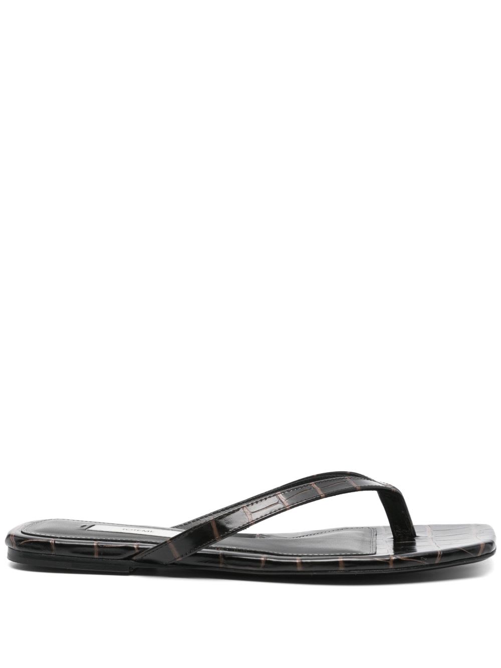 Totême Leather Thong Sandals In Brown