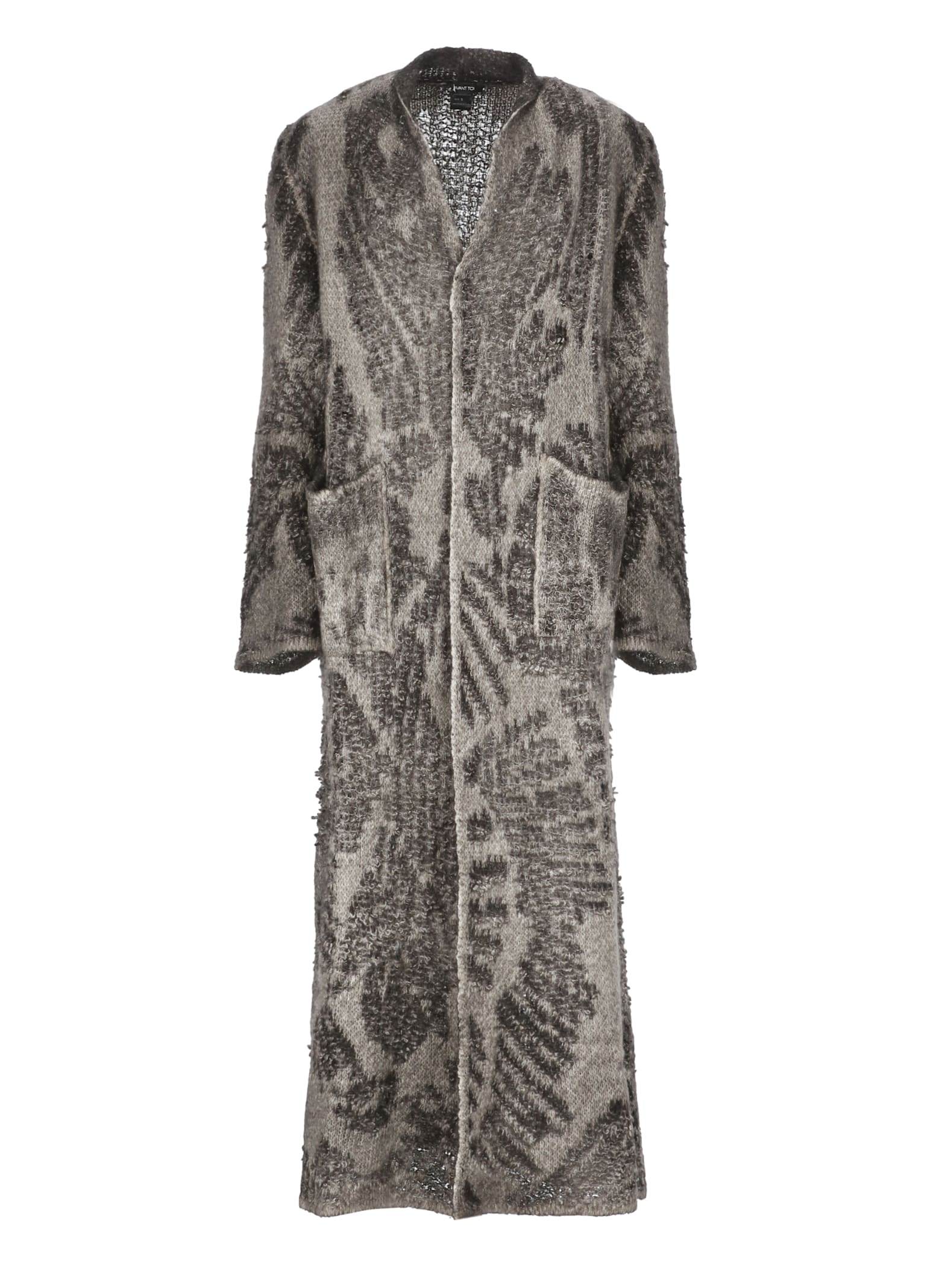 Avant Toi Wool And Cashmere Long Cardigan In Gray