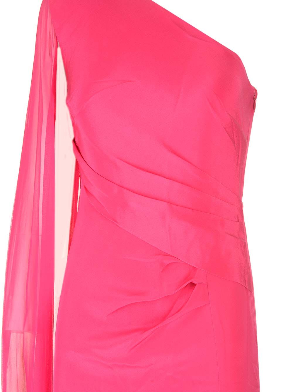 Shop Roland Mouret Asymmetric Silk Gown Pink In Rose