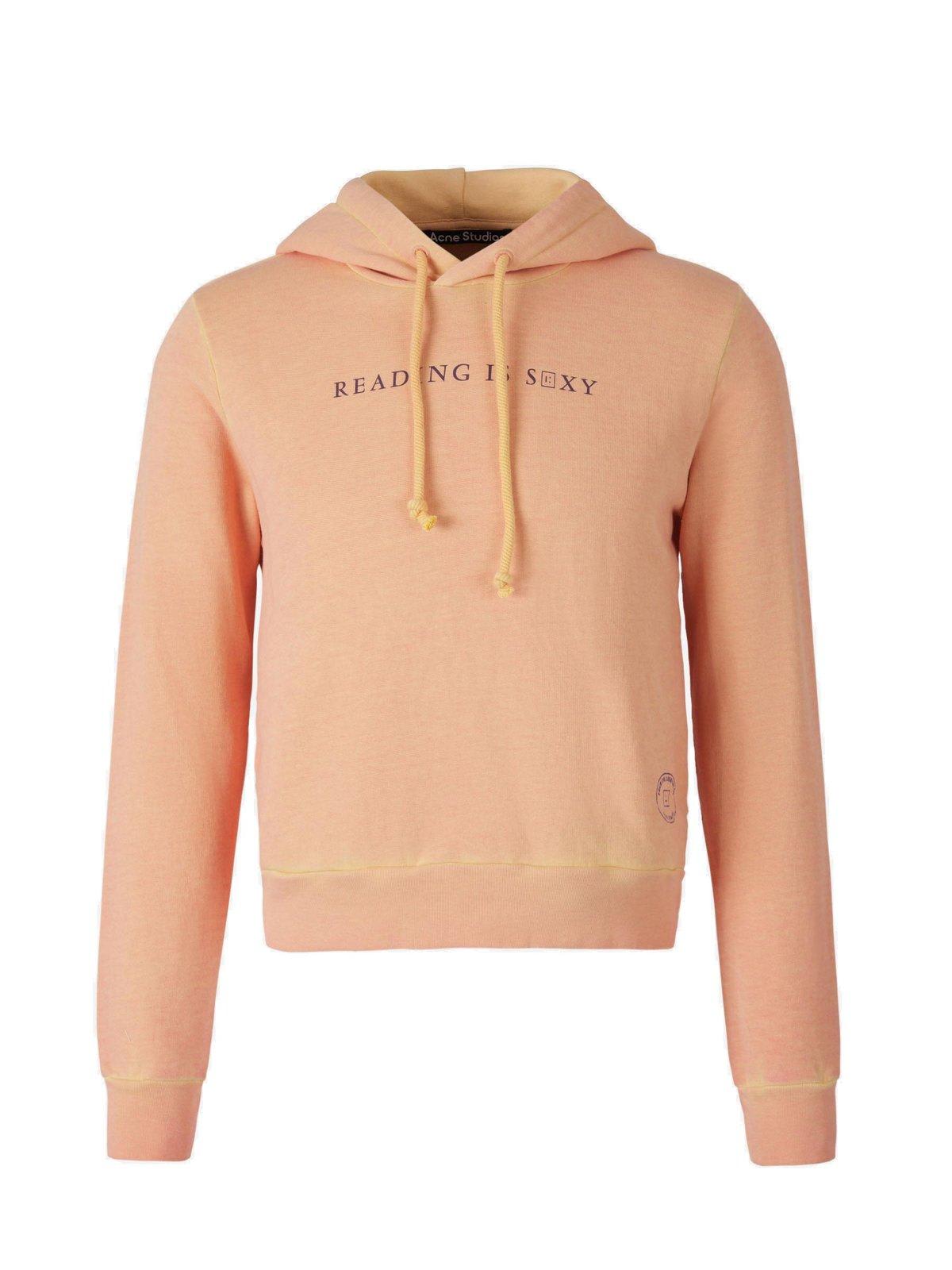 Shop Acne Studios Reactive Cropped Hoodie In Cnk Orange/yellow
