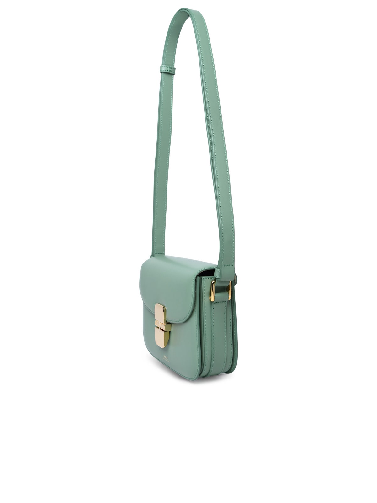 Shop Apc Grace Mini Crossbody Bag In Green Leather