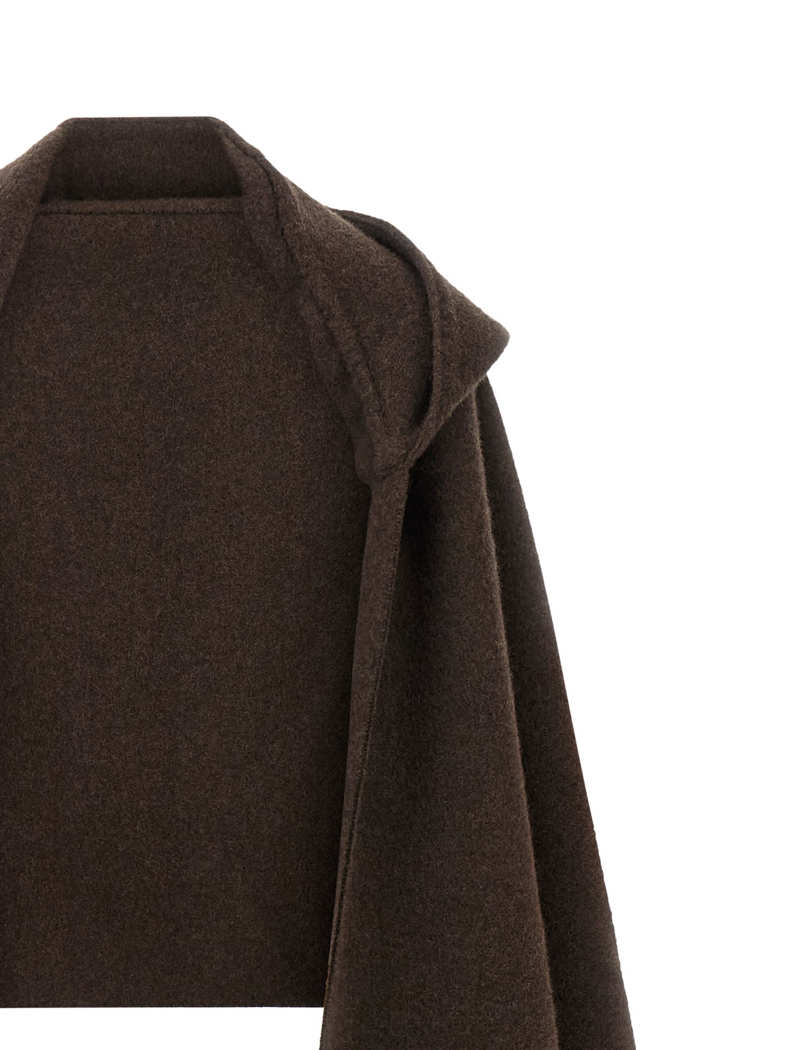 Brunello Cucinelli Hooded Scarf Scarves And Foulards Brown In Brown