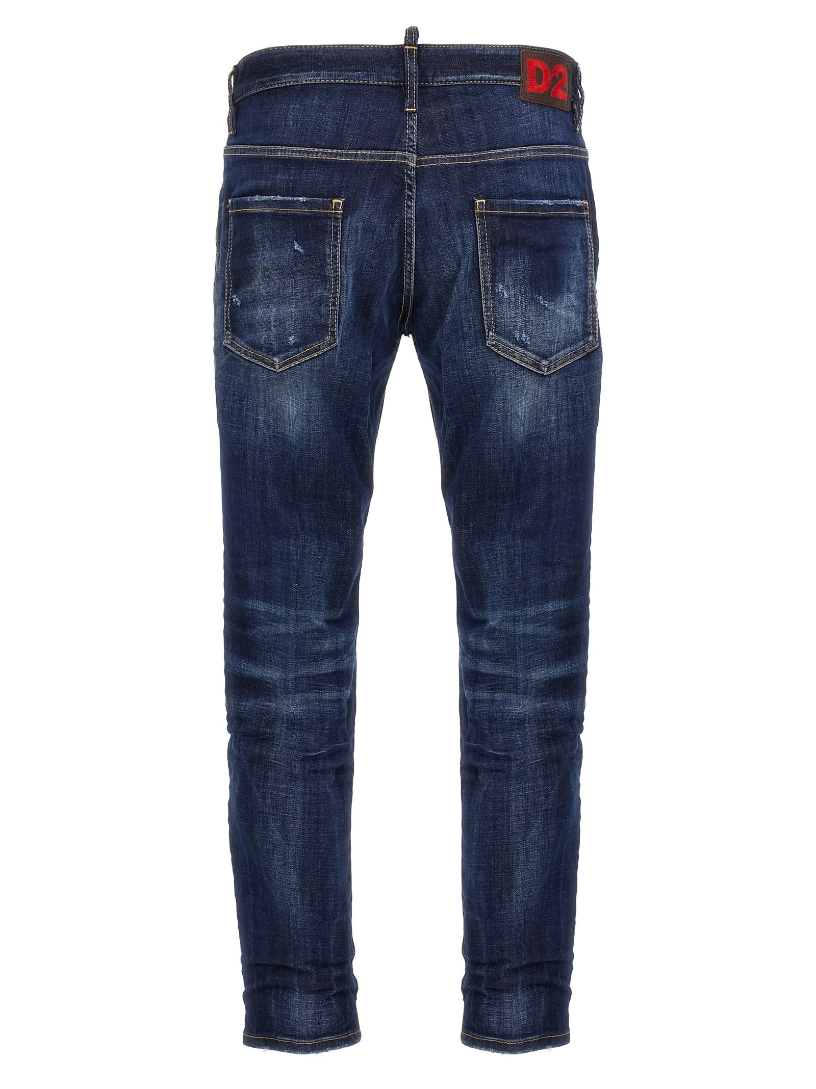 Shop Dsquared2 Skater Jeans In Navy Blue