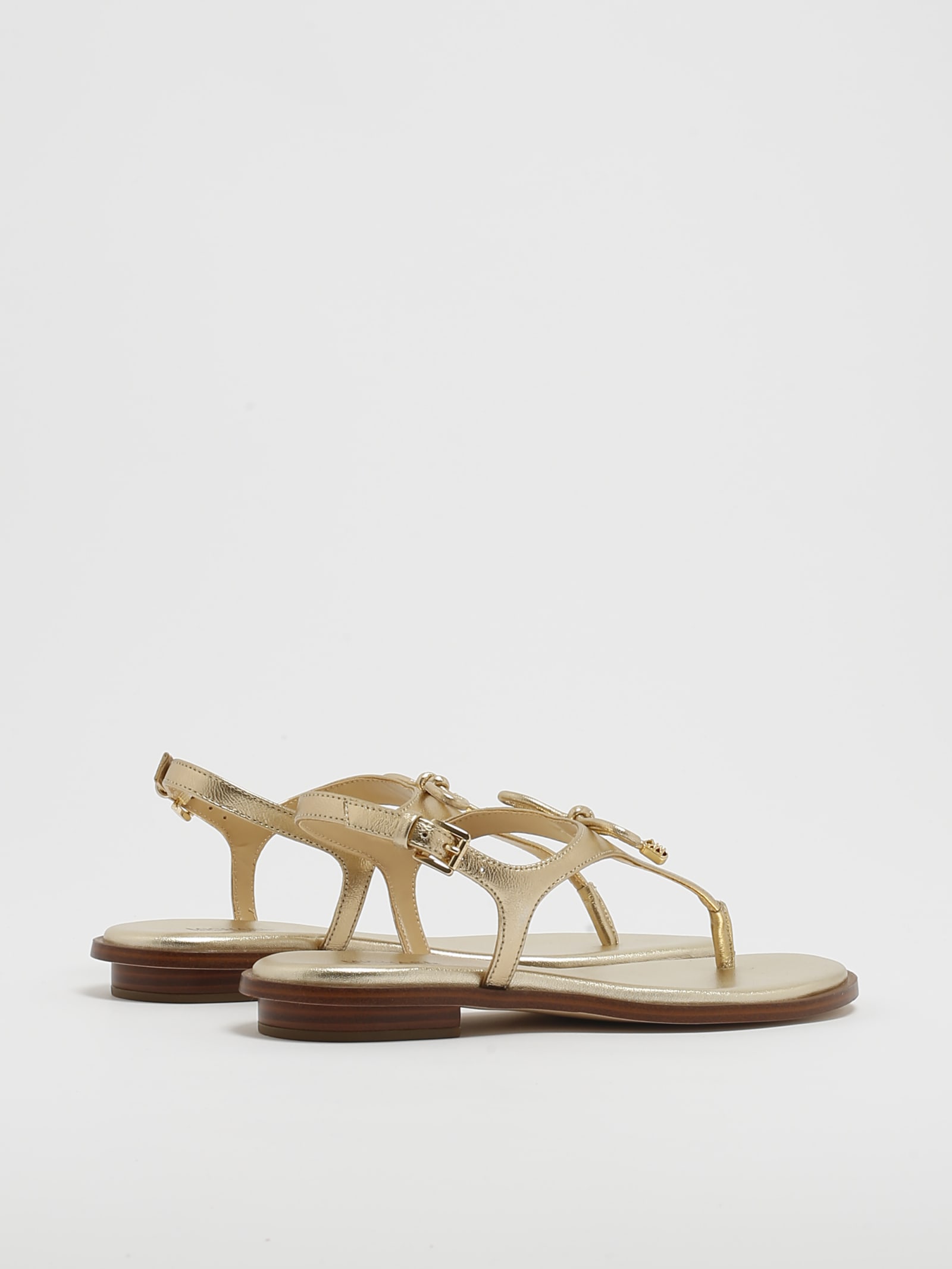 Shop Michael Kors Nori Flat Thong Sandal In Oro